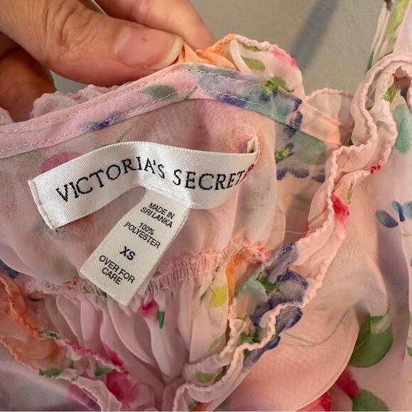 Vintage Sheer Floral Victoria's Secret Pink Babydoll Slip Dress XS Y2K - Picture 7 of 7